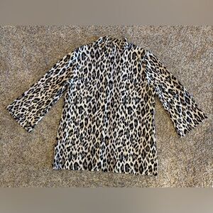 41. Chico's Animal Print Mock Turtleneck Blouse